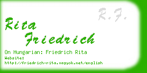 rita friedrich business card